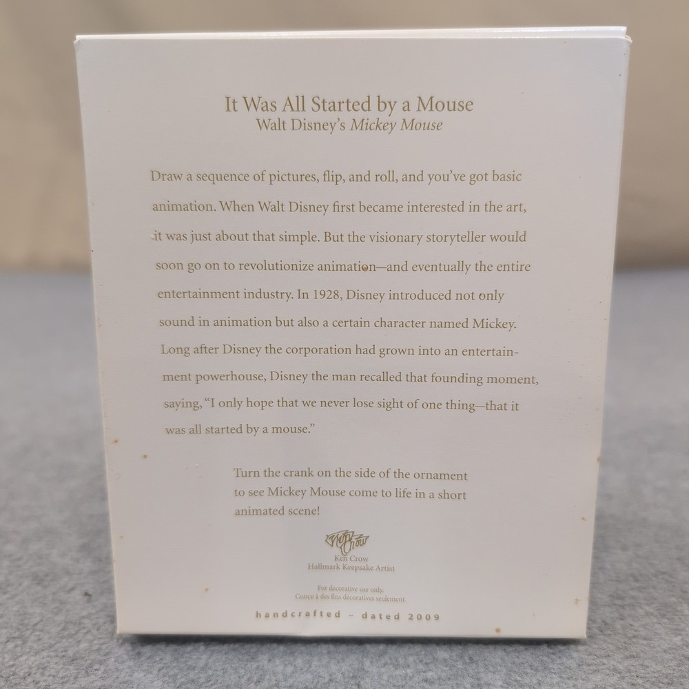 Hallmark Keepsake Ornament It Was All Started by a Mouse Walt Disney Mickey 2009 - Picture 2 of 3